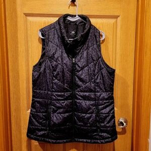 Maurices Black Patterned Quilted Vest